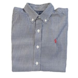 Ralph Lauren Checkered Button Up Short Sleeve Shirt Black & White Size M(12/14)